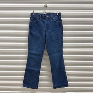 Wrangler Men's Dark Wash Bootcut Jeans Size 30x31 Talon Zipper Made in USA